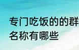 专门吃饭的的群名称 专门吃饭的的群名称有哪些